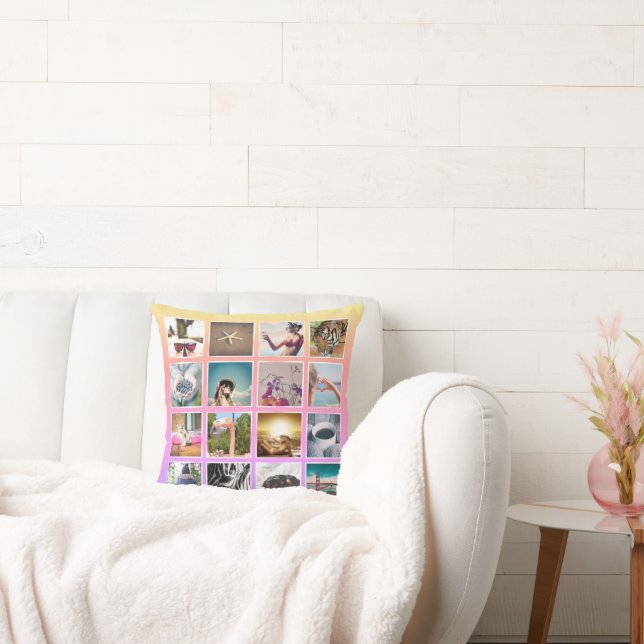 Almofada Travesseiro Personalizado Arco-íris Colagem de 32  (Sofá)