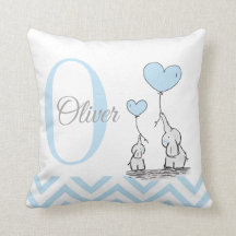 Travesseiro Personalizado Azul Pastel Elefante Beb
