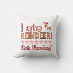 Almofada Travesseiro personalizado Bah Humbug Reindeer
