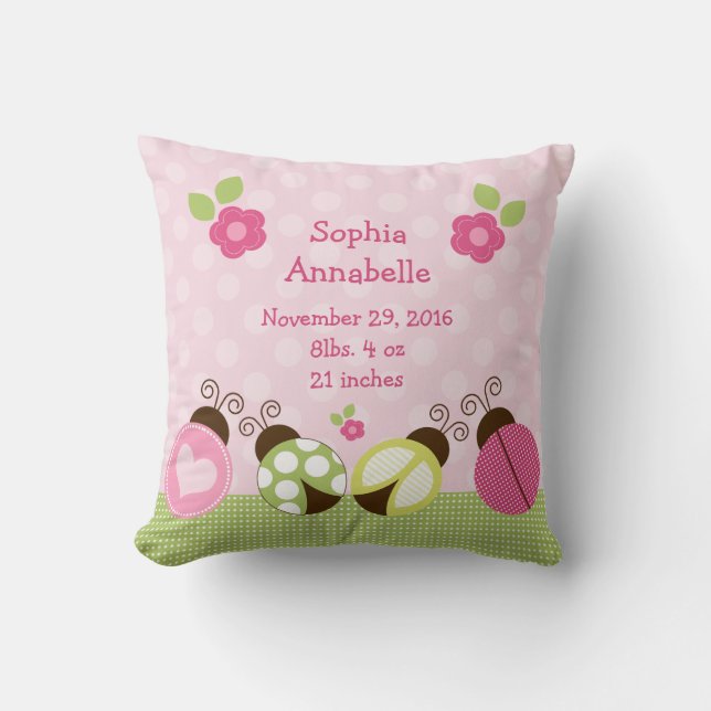 Almofada Travesseiro personalizado "Bonito Damybugs & Flowe (Frente)