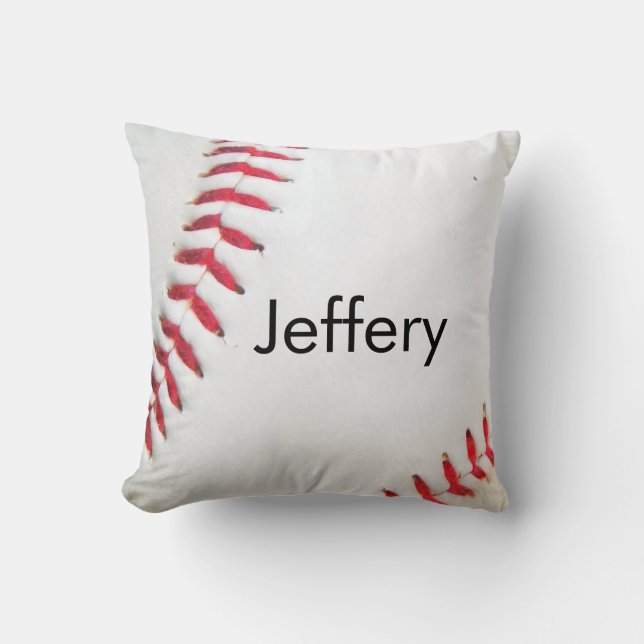 Almofada Travesseiro Personalizado Branco de Beisebol com c (Frente)