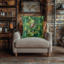 Travesseiro Personalizado com Foto Abstrata Verde