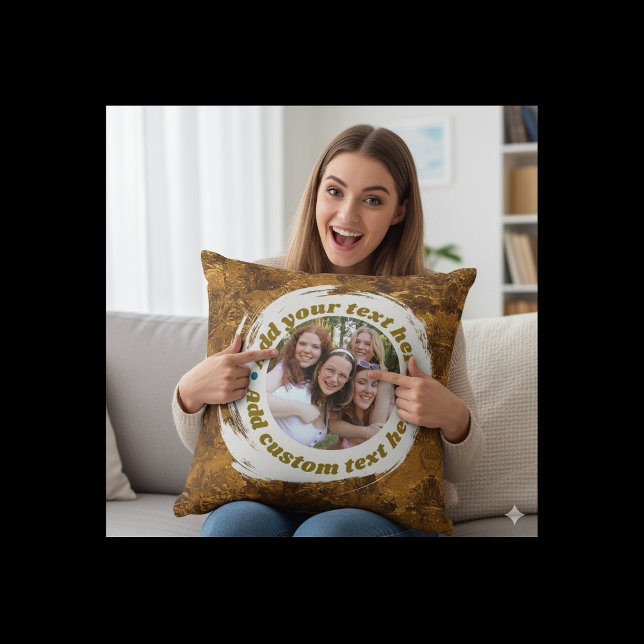Almofada Travesseiro Personalizado com Foto Redonda - Dupla (Zazzle Custom Round Photo Pillow – Double-Sided (Front))