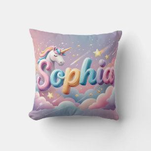 Almofada Travesseiro Personalizado com Nome de Unicórnio Pa