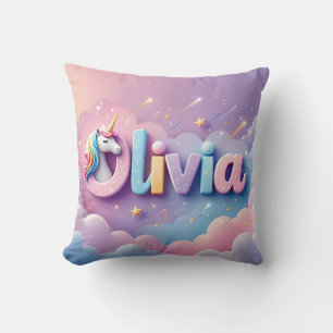 Almofada Travesseiro Personalizado com Nome de Unicórnio Pa