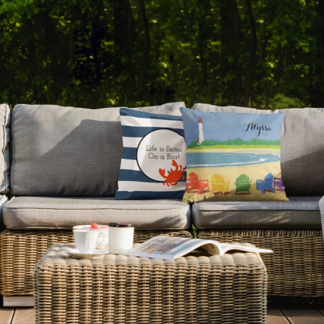 Almofada Travesseiro Personalizado De Caranguejo Náutico Co (Criador carregado)