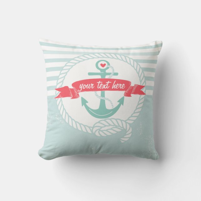 Almofada Travesseiro Personalizado de Faixa Náutica de Ânco (Frente)