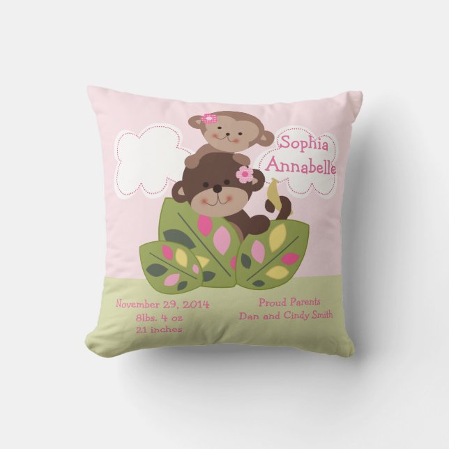 Almofada Travesseiro personalizado de "Irmãs Meninas de Mac (Frente)