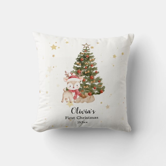 Almofada Travesseiro Personalizado de Natal para Bebê (Frente)