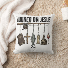 Almofada Travesseiro Personalizado Hooked on Jesus