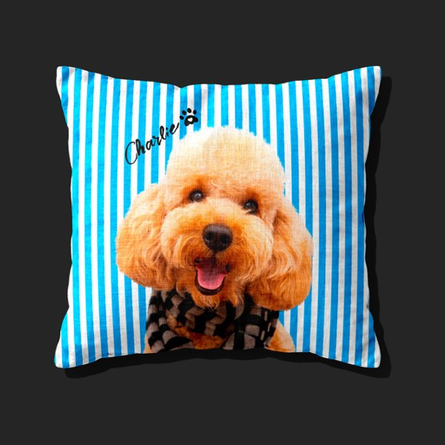 Almofada Travesseiro Personalizado Listrado de Cachorro com (Criador carregado)