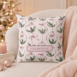 Almofada Travesseiro Personalizado Ornamento de Natal Rosa