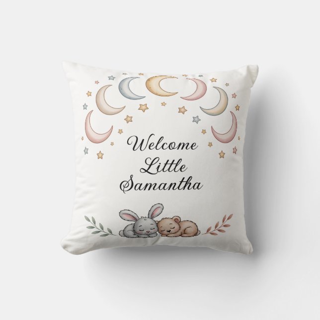 Almofada Travesseiro Personalizado para Bebês - Coelhinho e (Frente)