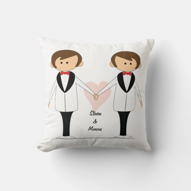 Almofada Travesseiro Personalizado para o Groom & Groom (Frente)