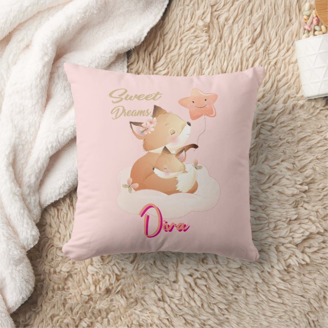 Almofada Travesseiro Personalizado Sweet Dreams Baby Fox (Cobertor)