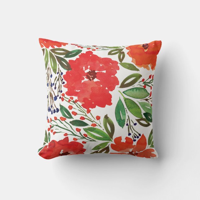 Almofada Travesseiro Pintado de Natal e Mão (Frente)