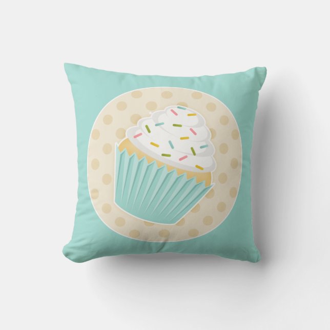 Almofada Travesseiro polvilhado do acento do cupcake (Frente)