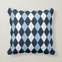 Travesseiro Preppy Blue & White Argyle