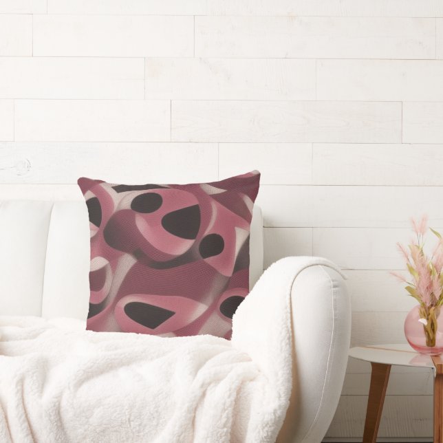 Almofada Travesseiro Preto Borgonha (Sofá)