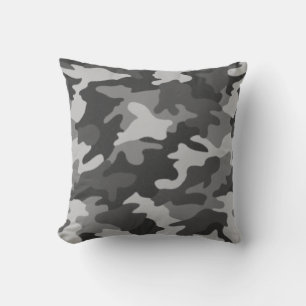 Almofada Travesseiro preto & branco da camuflagem
