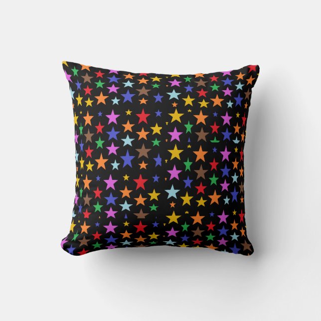 Almofada Travesseiro Preto com Estrelas para sua Cama ou So (Frente)