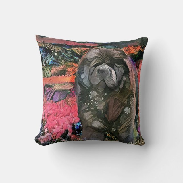 Almofada Travesseiro preto de ovelha MAGGIE - escolha taman (Frente)