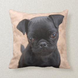 Almofada Travesseiro preto do filhote de cachorro do pug