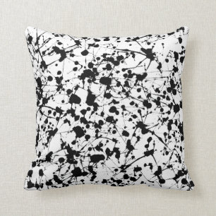 Almofada Travesseiro preto do Splatter da pintura