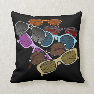 Almofada Travesseiro preto e branco colorido de Sunglases