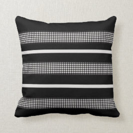 Almofada Travesseiro preto e branco com ponto & linha teste
