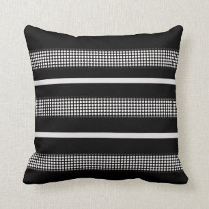 Almofada Travesseiro preto e branco com ponto & linha teste