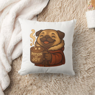 Almofada Travesseiro Pug Poção de Alegria | Cachorro de Nat