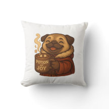 Travesseiro Pug Poção de Alegria | Cachorro de Nat