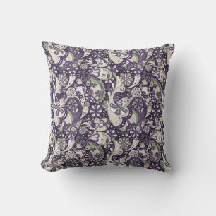 Almofada Travesseiro Purple Mint Paisley