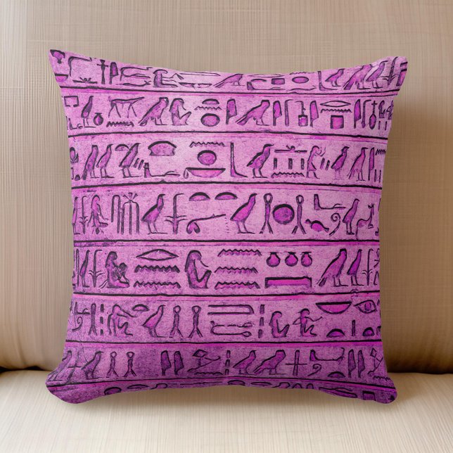 Almofada Travesseiro Púrpura Púrpura da Antiga Hieroglifa E (Purple pillow fit for a pharaoh! 💜🔹 #EgyptianStyle #RelaxLikeRoyalty)