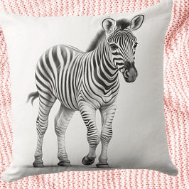 Almofada Travesseiro Quadrado Bebê Zebra Preto e Branco