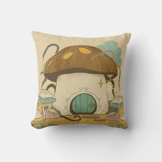 Almofada Travesseiro Quadrado da Floresta de Ilustração Cas (Frente)