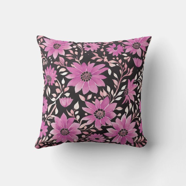 Almofada Travesseiro Quadrado Floral (Verso)