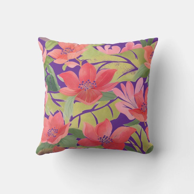 Almofada Travesseiro Quadrado Floral (Verso)