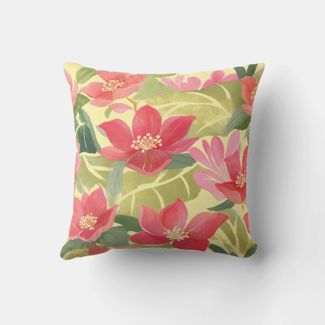 Almofada Travesseiro Quadrado Floral (Verso)