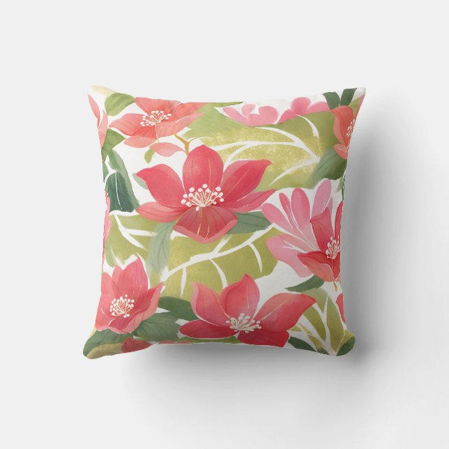 Almofada Travesseiro Quadrado Floral (Verso)