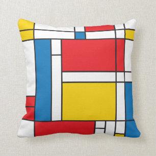 Almofada Travesseiro quadrado inspirado Mondrian moderno