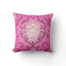 Travesseiro Quadrado Rosa Damask