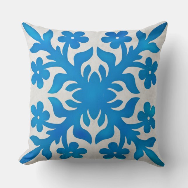 Almofada TRAVESSEIRO QUILT MODERNO HAWAIIAN - plumeria vint (Frente)