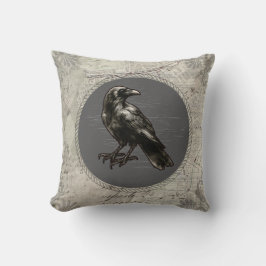 Almofada Travesseiro Raven Gray Vintage Dark Academia Goth