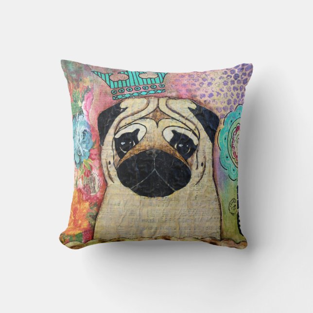Almofada Travesseiro real do Pug (Frente)