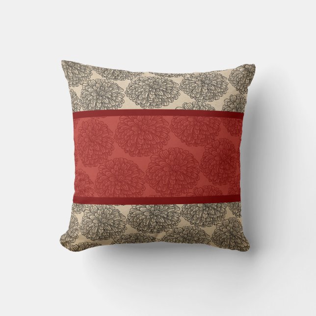 Almofada Travesseiro Red Vintage Zinnia (Frente)