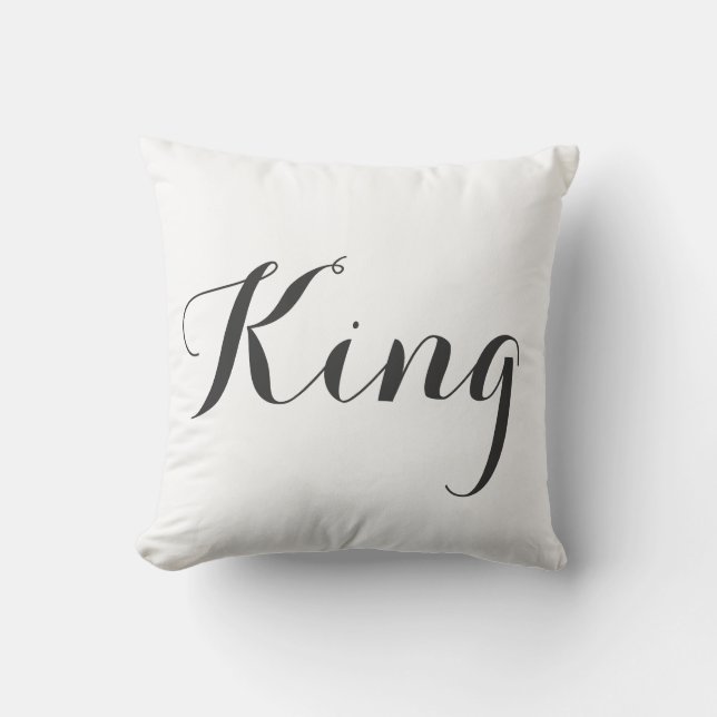 Almofada Travesseiro, rei, branco, preto, tipografia (Frente)