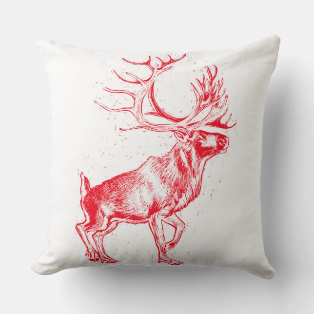 Almofada Travesseiro Reindeer Toile de Jouy (Frente)
