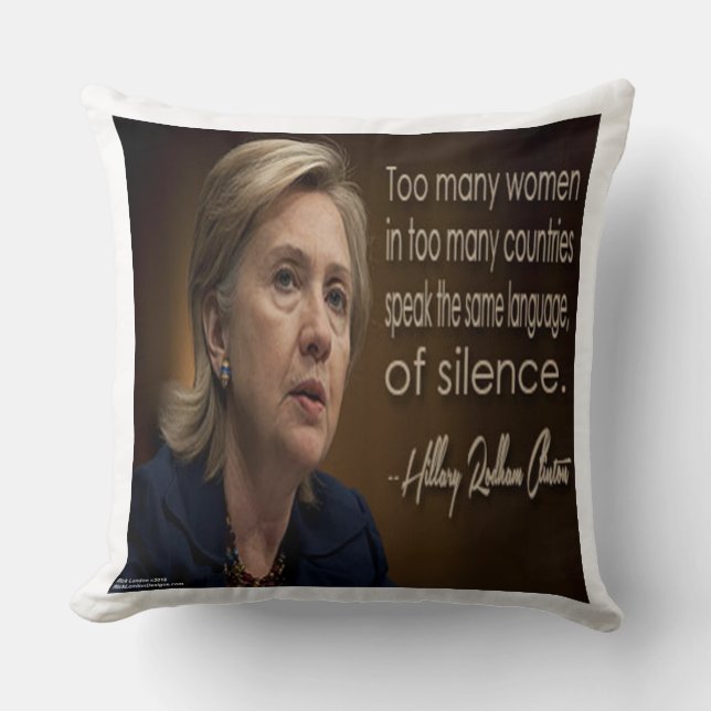 Almofada Travesseiro Retangular Hillary Clinton Mulheres Sã (Frente)